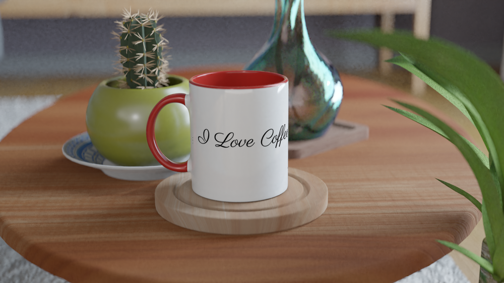 11oz Ceramic Coffee Mug with Inner and Handle with Color